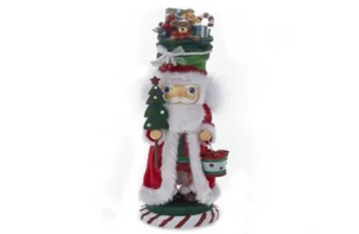 15″ Santa And His Bag Of Toys Nutcracker