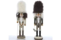 18″ White Fuzz Hat Nutcracker