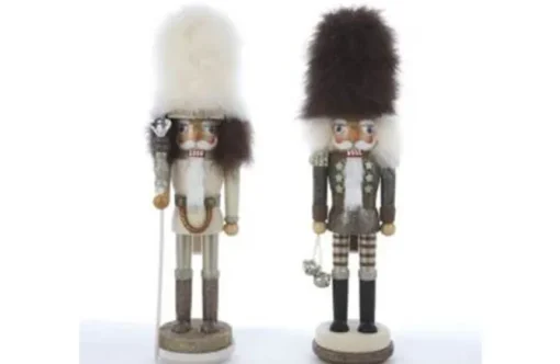 18″ White Fuzz Hat Nutcracker