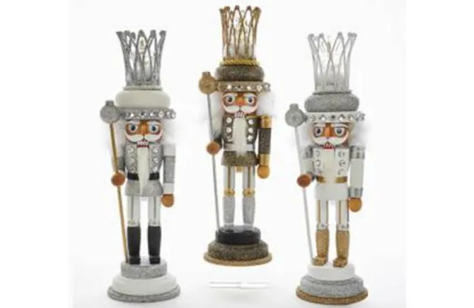 15″ White Wire Crown King Nutcracker