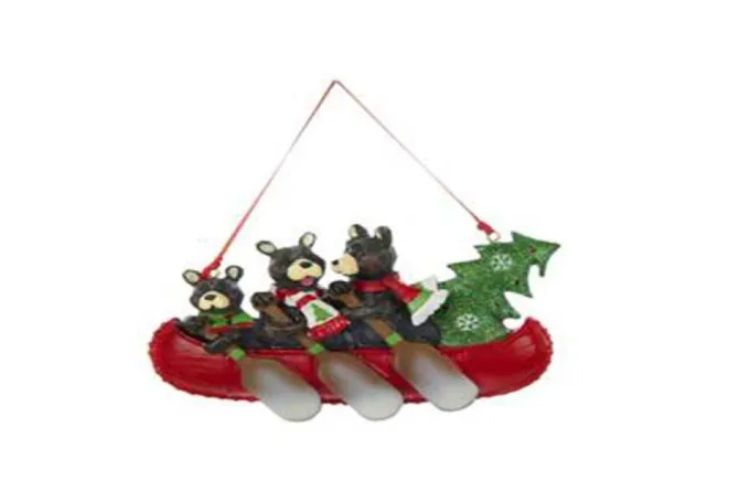 Family Of 3 Bear In A Canoe
