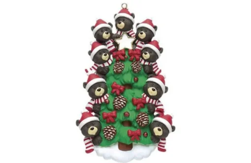 Family Of 9 Bears In Tree
