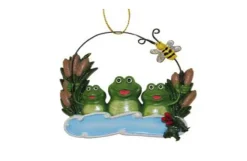 Family Of 3 Frogs In Pond
