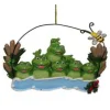 Family Of 6 Frogs In Pond