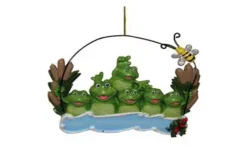 Family Of 6 Frogs In Pond