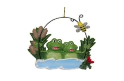 Family Of 2 Frogs In Pond