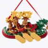 Family Of 3 Moose In A Canoe