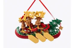 Family Of 3 Moose In A Canoe