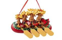 Family Of 4 Moose In A Canoe