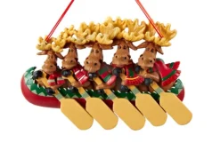 Family Of 5 Moose In A Canoe