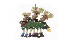 Family Of 3 Moose With A Tree