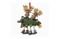 Family Of 2 Moose With A Tree