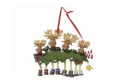 Family Of 4 Moose With A Tree
