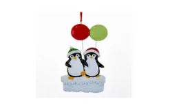 Family Of 2 Penguins On Ice