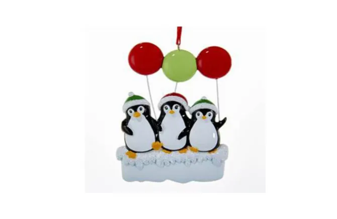 Family Of 3 Penguins On Ice