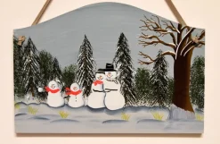 Family Of 5 Snowmen Plaque
