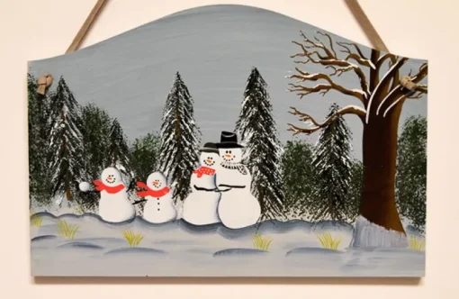 Family Of 5 Snowmen Plaque