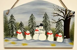 Family Of 6 Snowmen Plaque