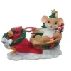 Mouse In Sleigh With Cardinal