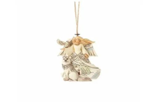 White Woodland Angel With Husky