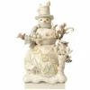 White Woodland Snowman Statue
